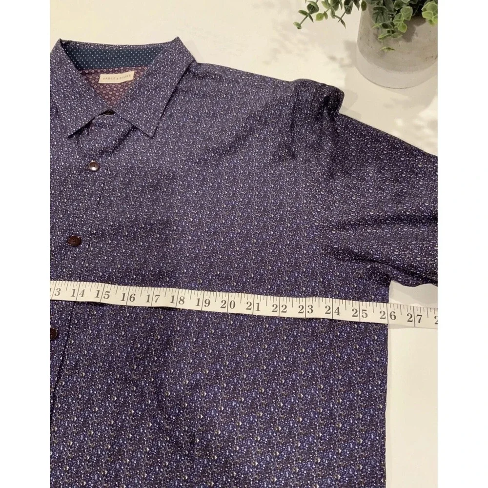 Sable & Stone Shirt Mens 2XL Blue Geometric Print Long‎ Sleeve Button Up Casual